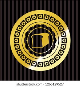 bread icon inside gold badge or emblem