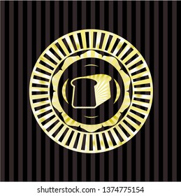 bread icon inside gold badge