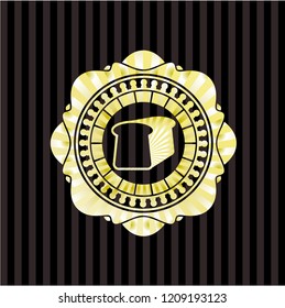 bread icon inside gold emblem