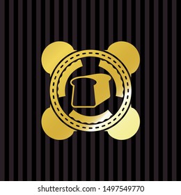 bread icon inside gold shiny emblem
