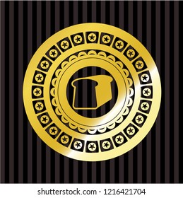 bread icon inside golden emblem