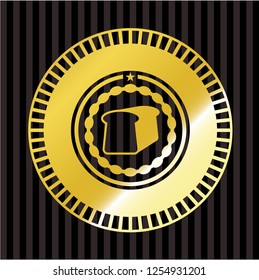 bread icon inside golden emblem