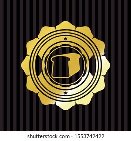 bread icon inside golden emblem