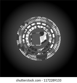 bread icon inside grey camo texture
