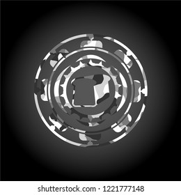 bread icon inside grey camo emblem