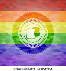 bread icon inside lgbt colors emblem 