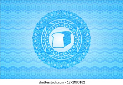 bread icon inside light blue water badge background.