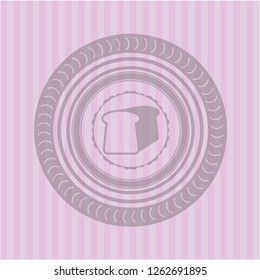bread icon inside pink emblem. Vintage.