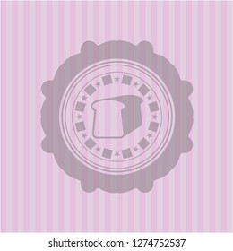 bread icon inside pink emblem. Vintage.