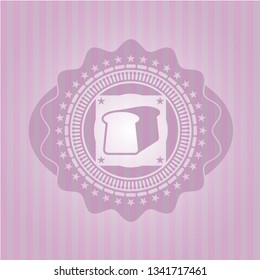 bread icon inside pink icon or emblem