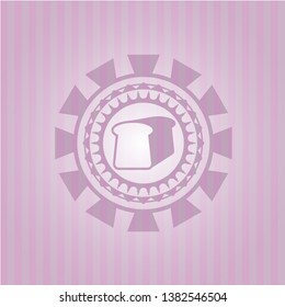 bread icon inside pink emblem. Vintage.