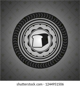 bread icon inside realistic black emblem