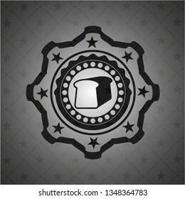bread icon inside realistic black emblem