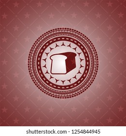 bread icon inside retro red emblem