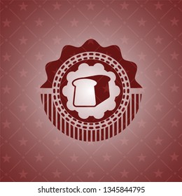 bread icon inside retro red emblem