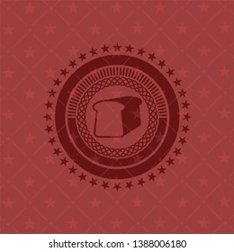 bread icon inside retro red emblem