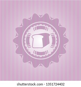 bread icon inside retro style pink emblem