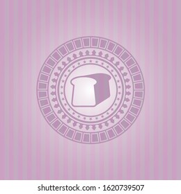 bread icon inside retro style pink emblem