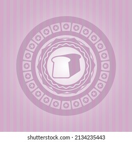 bread icon inside retro style pink emblem. Detailed design. 