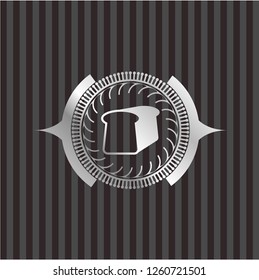 bread icon inside silver shiny badge