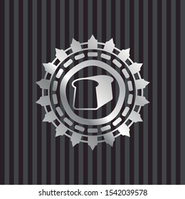 bread icon inside silver shiny badge
