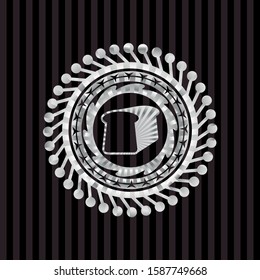 bread icon inside silver shiny emblem