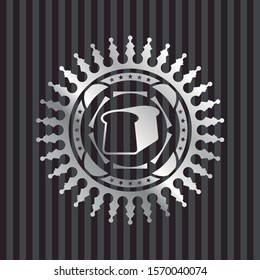 bread icon inside silvery emblem or badge