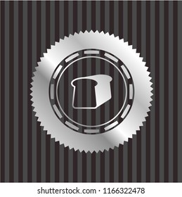 bread icon inside silvery shiny emblem