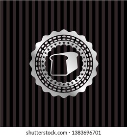 bread icon inside silvery shiny badge