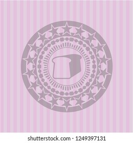 bread icon inside vintage pink emblem