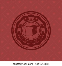 bread icon inside vintage red emblem