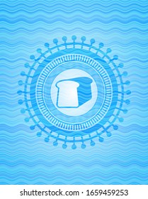 bread icon inside water concept style emblem.