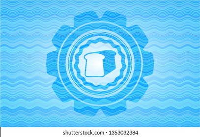 bread icon inside water representation emblem background.