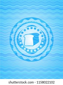 bread icon inside water wave concept emblem background.