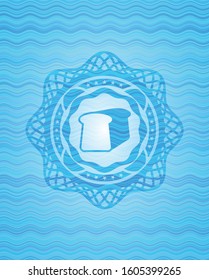 bread icon inside water wave concept badge background.