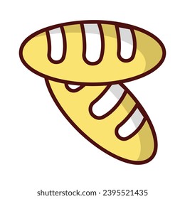 Icono de pan aísla la ilustración de material vectorial de fondo blanco.