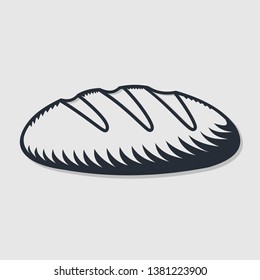 Bread icon isolated on white background. Vector illustration