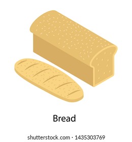 
Bread icon isolated on white background 
