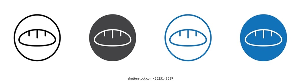 Icono de pan aislado en el conjunto de Vector de fondo blanco