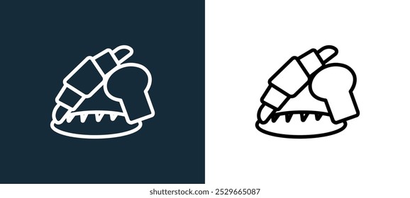 bread icon isolated on white and black colors. bread outline linear vector icon from bakery collection for mobile apps, web and ui.