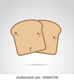 Bread icon isolated on white background. Vector art.