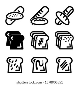 bread icon isolated sign symbol vector illustration - high quality black style vector icons
