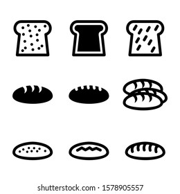 bread icon isolated sign symbol vector illustration - high quality black style vector icons
