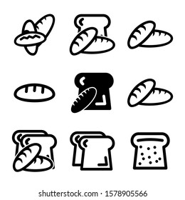 bread icon isolated sign symbol vector illustration - high quality black style vector icons
