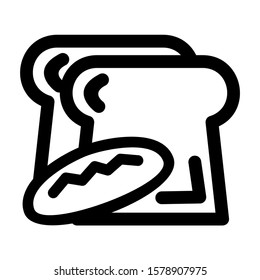 bread icon isolated sign symbol vector illustration - high quality black style vector icons
