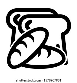 bread icon isolated sign symbol vector illustration - high quality black style vector icons

