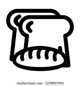bread icon isolated sign symbol vector illustration - high quality black style vector icons

