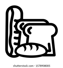 bread icon isolated sign symbol vector illustration - high quality black style vector icons
