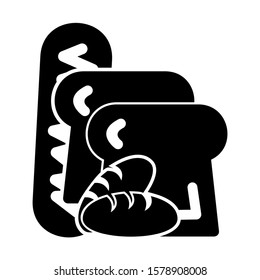 bread icon isolated sign symbol vector illustration - high quality black style vector icons
