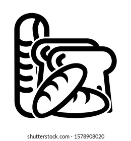 bread icon isolated sign symbol vector illustration - high quality black style vector icons
